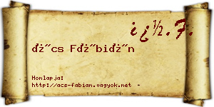 Ács Fábián névjegykártya